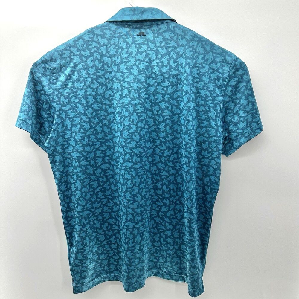 J Lindeberg Golf Polo Shirt Mens XL Nuno Stretch Regular Fit Teal Blue Bunker - Picture 5 of 14